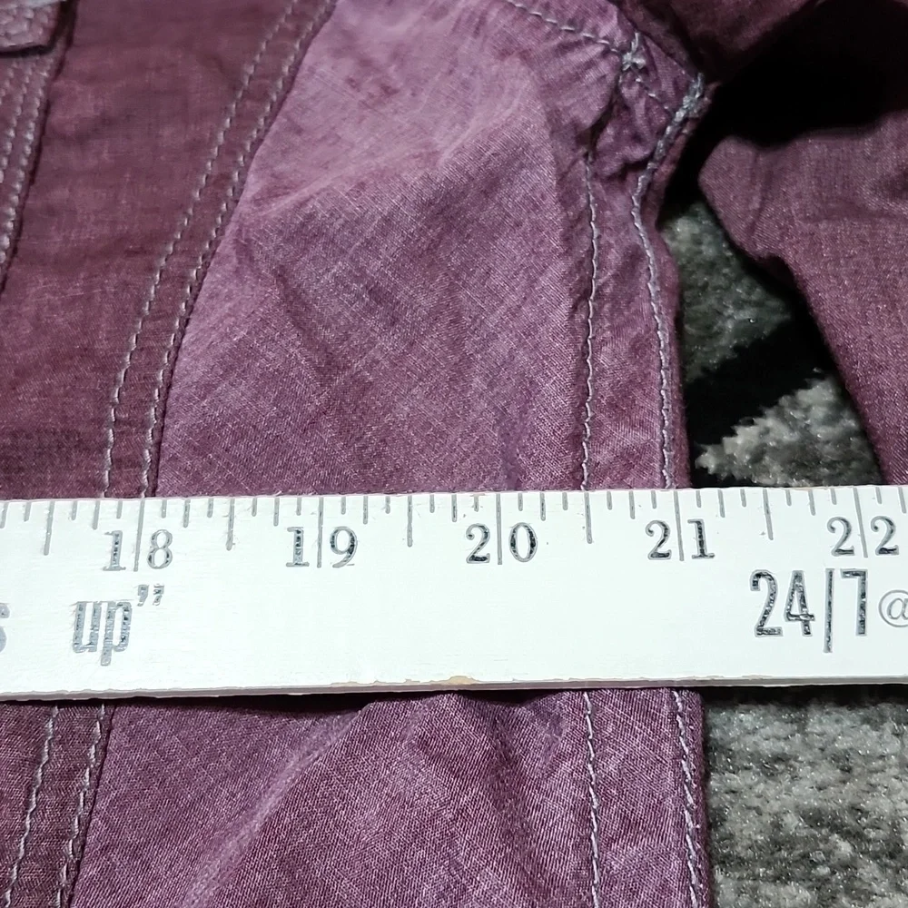 BKE ATHLETIC BURGUNDY & GRAY STITCH CASUAL BUTTON DOWN LONG-SLEEVED SHIRT LARGE